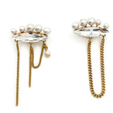 BOUCLES D'OREILLES BEAUREGARD asymétrique perles et chaîne